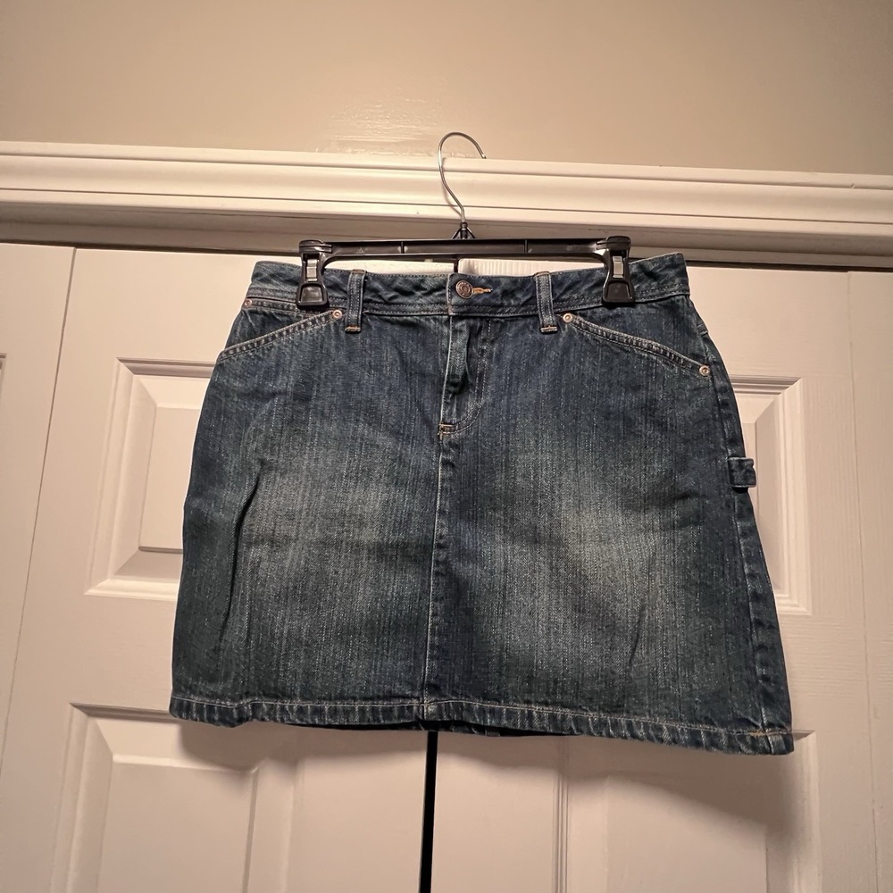 Old Navy Denim Mini Skirt Size 8 Womens Dark Wash Vintage Y2K 2002